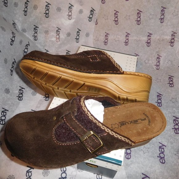 Spring Step Shoes - SALE! - NEW 9M FLEXUS BY SPRING STEP BROWN SUEDE HESTIA CLOG NEW IN BOX